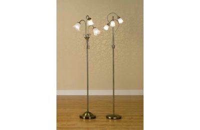 HOME Elise Floor Lamp - Antique Brass.